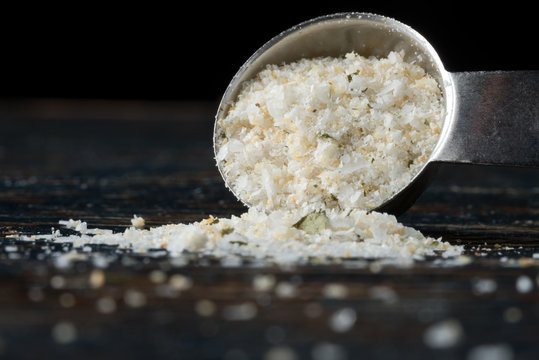 Garlic Salt Spilled from a Teaspoon