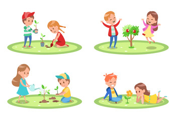 Kids Gardening character design