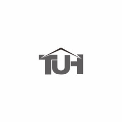Letter T U H Roof Logo Vector