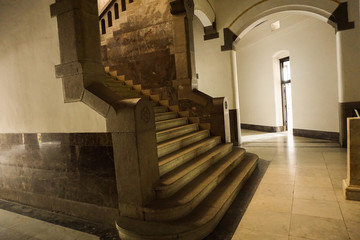 Big and classic stairs at Lawang Sewu building photo taken in Semarang Indonesia