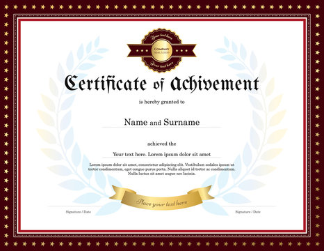 Elegant certificate of achievement template with vintage border