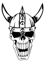 skull in helmet Vikings