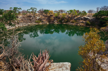 Namibia's Otjikoto Lake, one of only two in the country