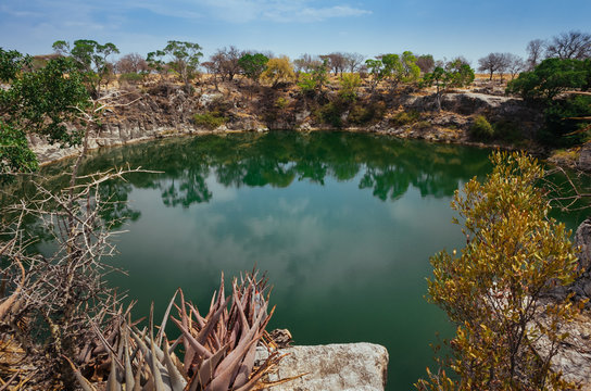 Namibia's Otjikoto Lake, one of only two in the country