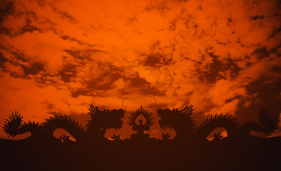 Dragon symbol silhouette.