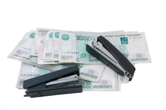 Two stapler and a lot of one thousandth rubles 