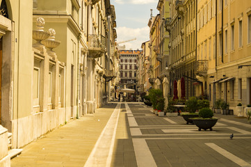 Trieste, Italy-July 2012: the historic center of Trieste, Italy