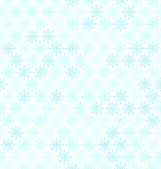 Snowflake pattern. Seamless vector winter cyan background