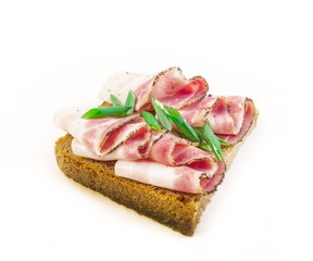 sandwich with bacon and black bread 2