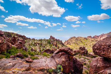 West Boulder trail is a cross country route after leaving the Carney Springs Trail in the Superstition Mountain Wilderness..