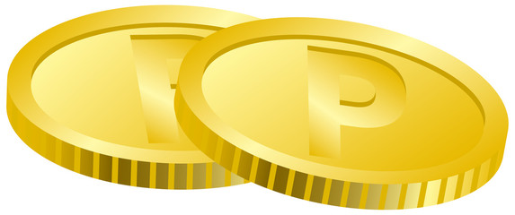 コインのイメージイラスト　2枚