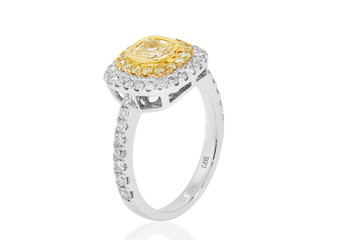 anillo argolla con diamantes amarillos y blancos joyería con rubíes y zafiros amarillos