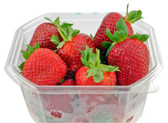 Strawberries in a plastic punnet