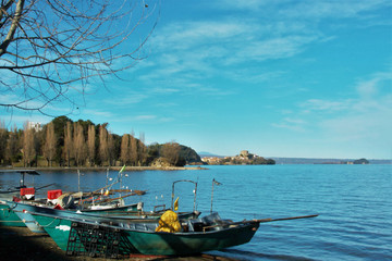 Marta village on Bolsena lake