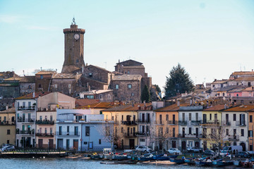 Marta burg on Bolsena lake