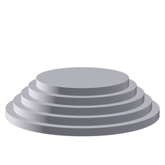Round stage blank podium for award ceremony. 3D render illustration pedestal isolated on white background
