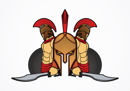 recommend clip art: Spartan warrior pose graphic vector.