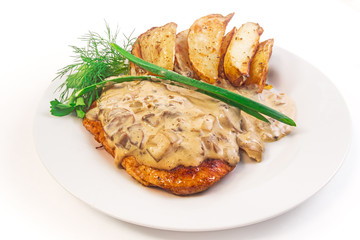 chicken cutlet with potatoes