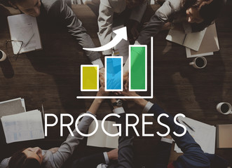 Business Development Growth Bar Chart Concept