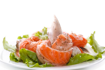 salted salmon bellies with spices