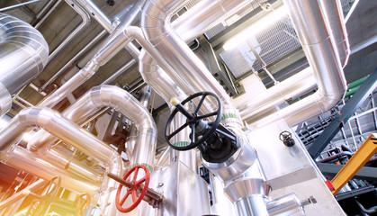 Industrial zone, Steel pipelines, valves and cables