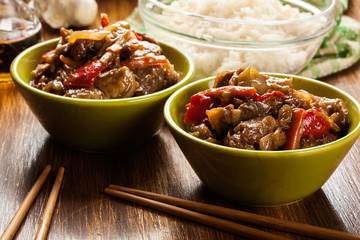 Chinese sticky pork sirloin roasted with a sweet and savory sauc