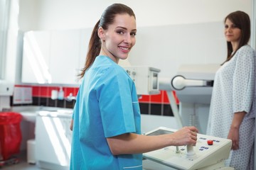 Smiling female doctor in hospital