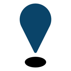 Map pin illustration - Flat design icon - Black and blue