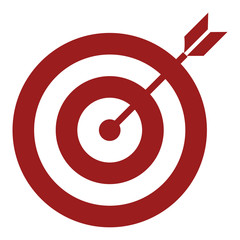 Target and arrow illustration - Flat design icon - red
