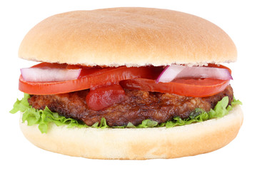 Hamburger Burger Tomaten Salat Freisteller freigestellt isoliert