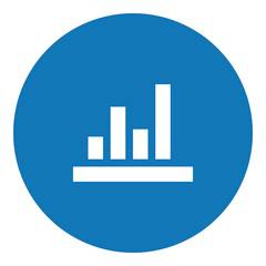 Stats illustration - Flat design icon - filled circle blue red and white