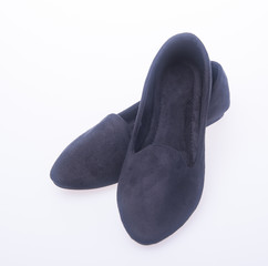 shoe. black colour fashion woman shoes on a background.