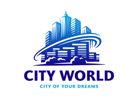City world logo vector illustration emblem design Stock Adobe Stock