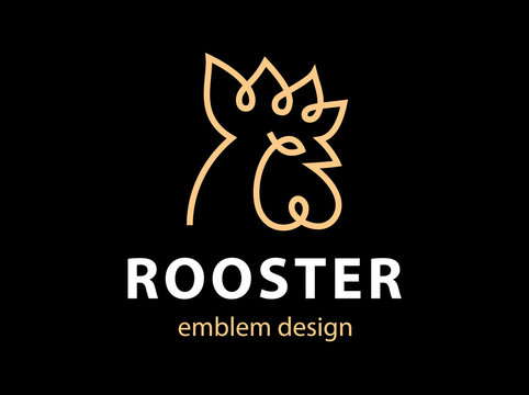 Rooster head logo - vector illustration