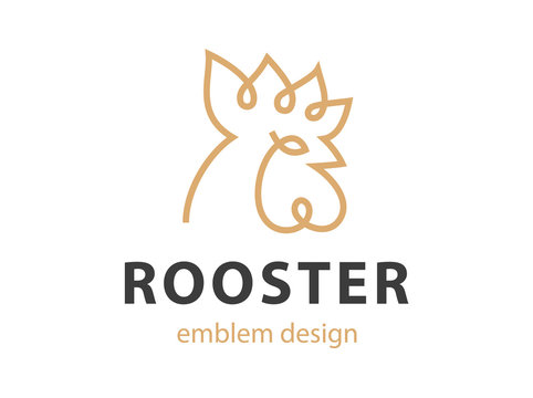 Rooster head logo - vector illustration