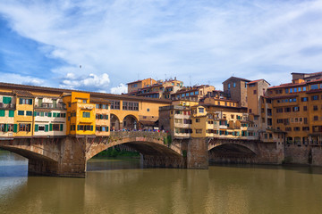 Fototapeta na wymiar View of Gold (Ponte Vecchio) Bridge in Florence
