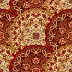 Traditional Eastern pattern of circular graphic elements.