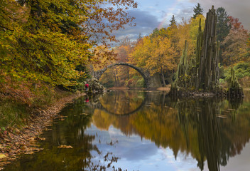 Devil's bridge"Rakotz bridge " in the park Kromlau, Germany