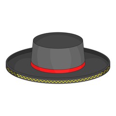 Black man fedora hat icon. Cartoon illustration of black man fedora hat vector icon for web