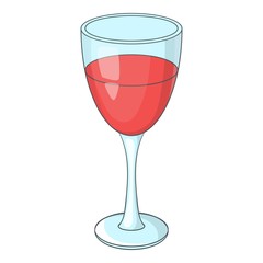Glass of red wine icon. Cartoon illustration of glass of red wine vector icon for web