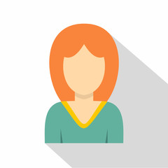 Young woman avatar icon. Flat illustration of young woman avatar vector icon for web isolated on white background