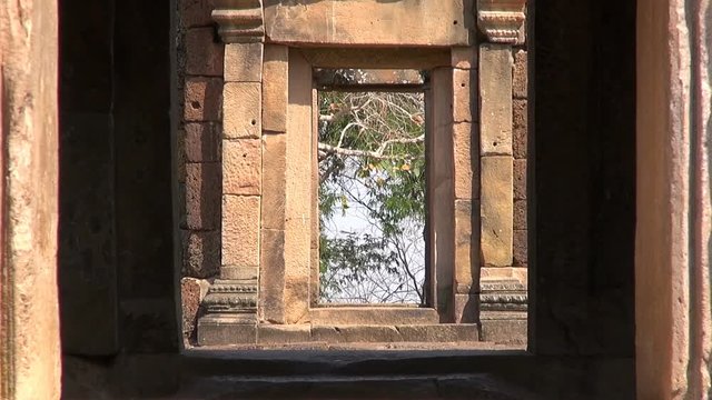The Khmer temple at Phanom Rung was originally a Hindu site, but later became Buddhist.