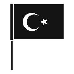 Turkish flag icon. Simple illustration of Turkish flag vector icon for web