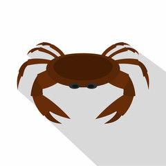 Edible brown crab icon. Flat illustration of rdible brown crab vector icon for web isolated on white background