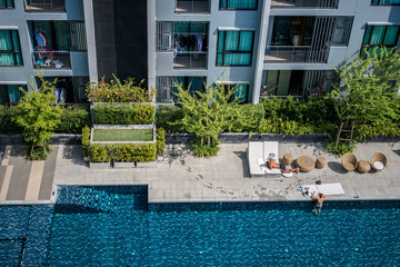 Pool of the condominium.