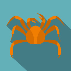 Big crab icon. Flat illustration of big crab vector icon for web isolated on baby blue background
