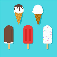 Ice cream vector set