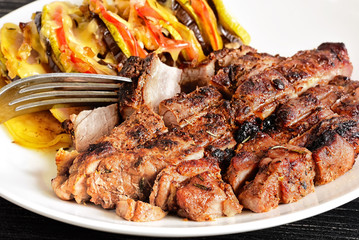 Steak and vegetables