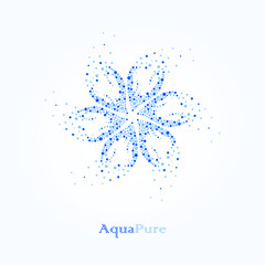 Aqua Pure. Beauty Water Logo Design.Water is Health of Bubbles. - 132202928