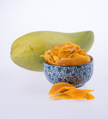 mango dry in bowl or dried mango slices.